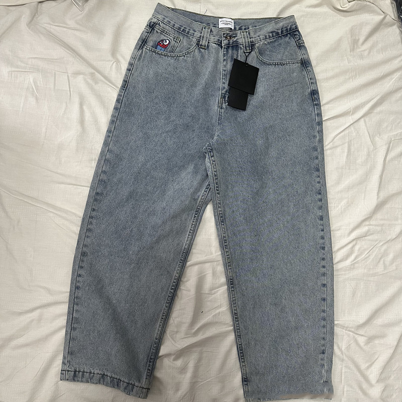 Men's Jeans Polar Big Boy White Hip Hop Cartoon Graphic Embroidery Baggy Y2K Mens Womens Harajuku High Waisted Wide Trouser