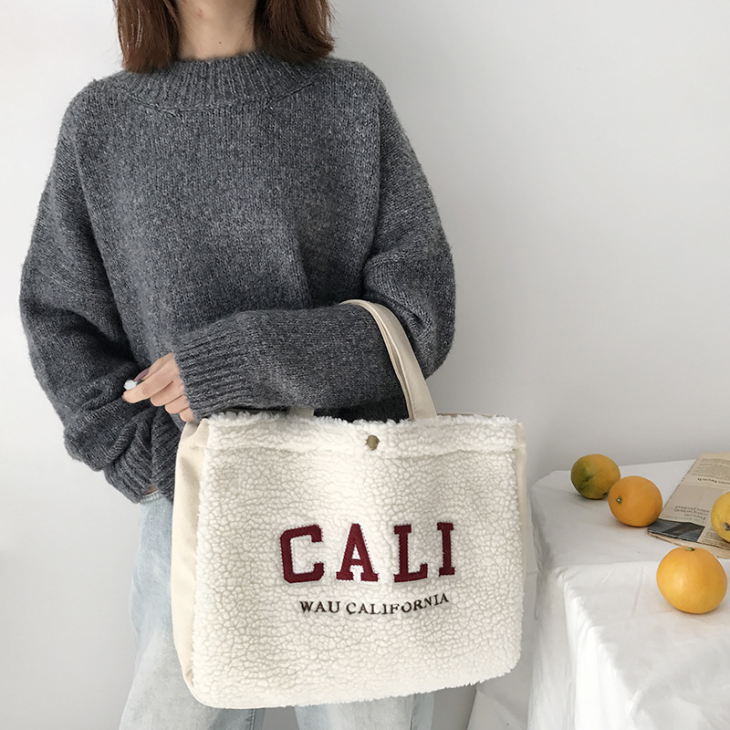Women Canvas Shoulder Bag Large Capacity California Embroidery Crossbody Messenger Bag Simple Cloth Purse Handbag Tote For Girls