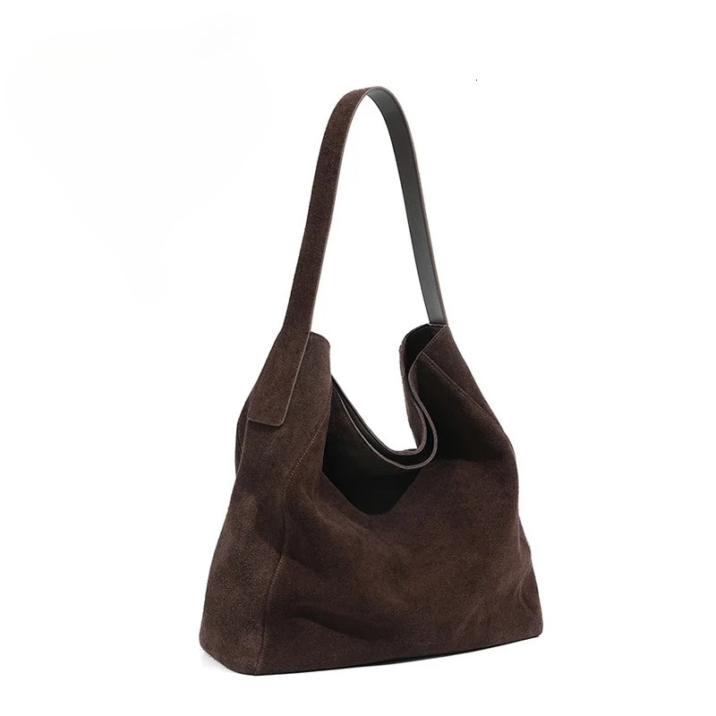 New Women Frosted Leather Tote Female Underarm Bucket Handbag Lady Large Capacity Suede Hobo Shoulder Bag designer bag Hasp Style Suede Material BagVo