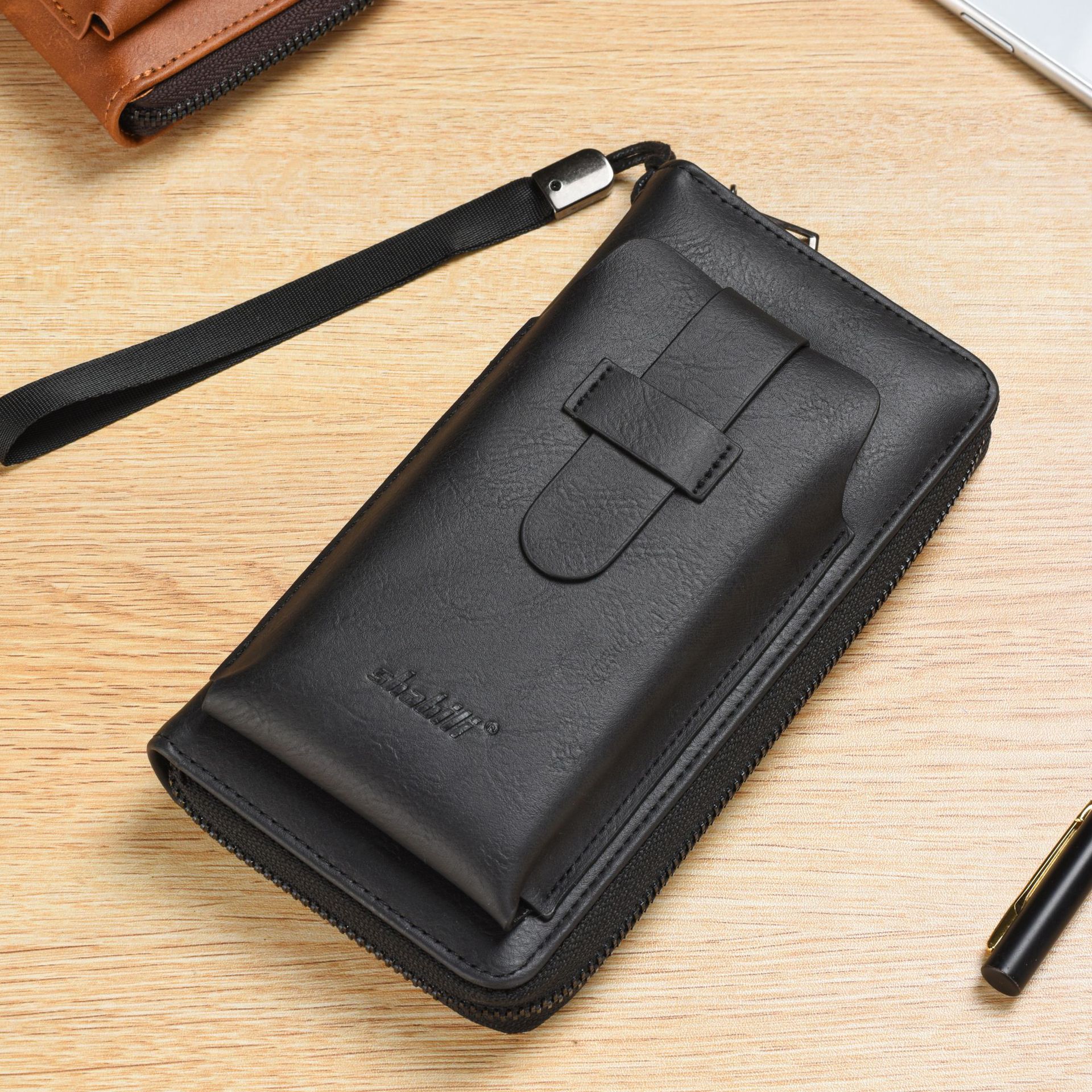 Men's Wallet Long Fashion Soft Leather Wallet Zipper Multi-card Slot Youth Wallet Mobile Phone Bag Large Capacity
