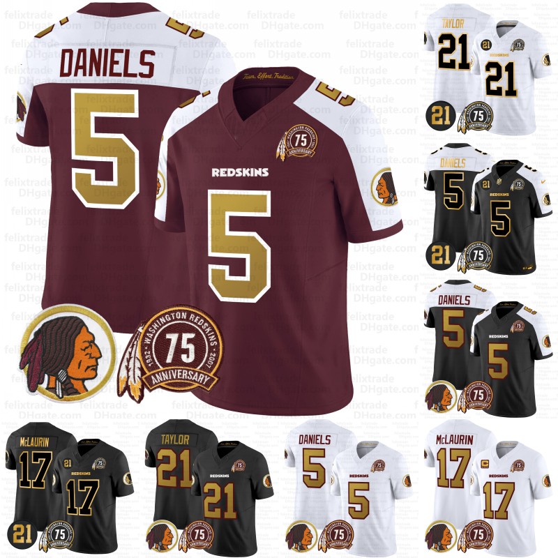 5 Jayden Daniels 2024 Washingtons Terry McLaurin Commanders 90th Football Jerseys Emmanuel Forbes Sam Howell Chase Young Jahan Dotson Jonathan Riggins