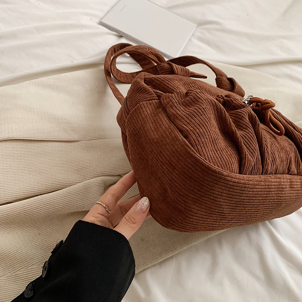 Women Corduroy Handbag Zipper Shoulder Bag With Interior Pocket Clutch Purse Underarm Bag for Work Travel