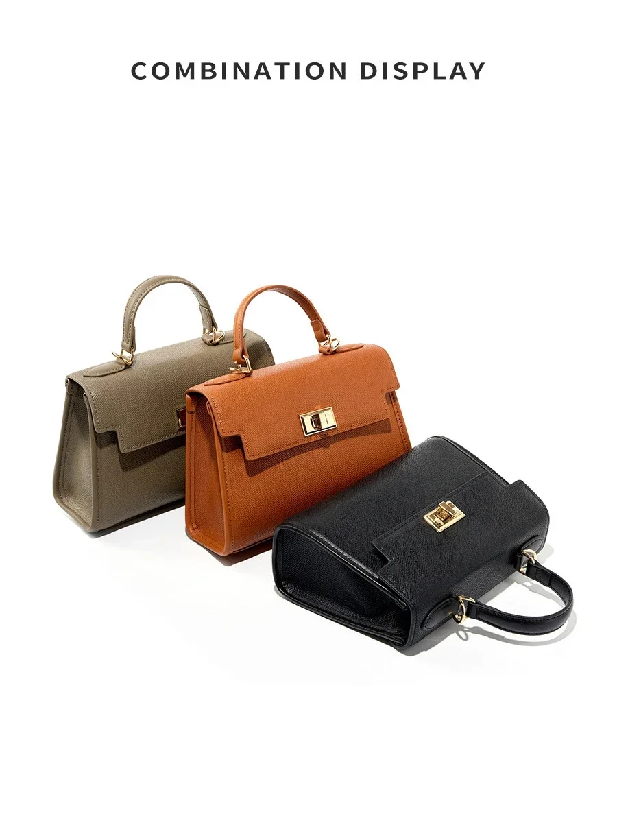 2024 New Popular Versatile Cowhide Premium Genuine Kelly Mini Crossbody Handheld Small Bag Women's Classic