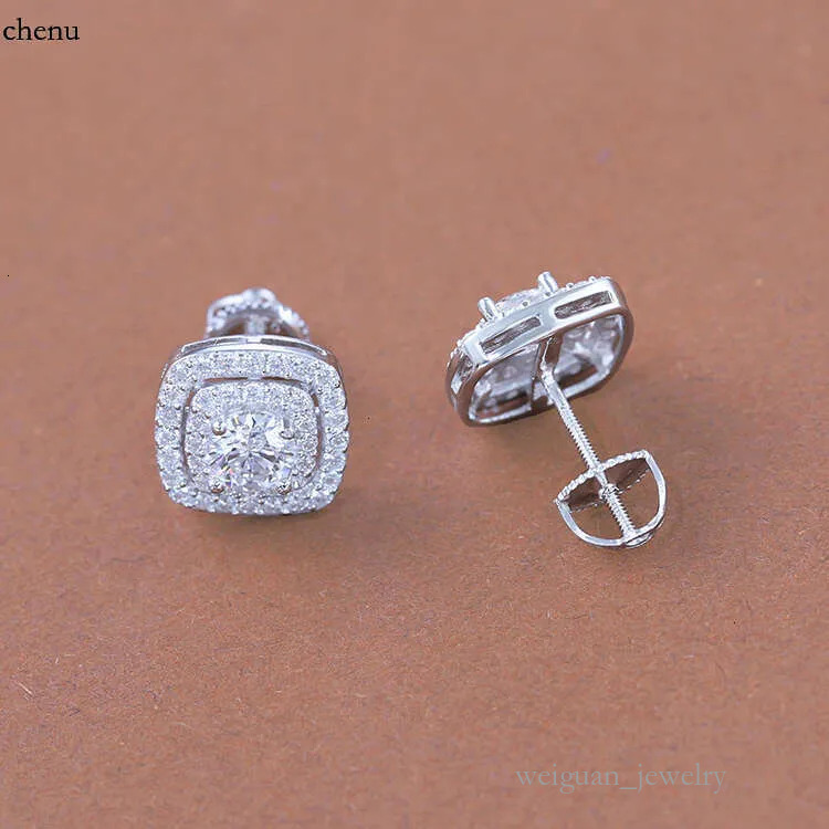 Fashion Fine Jewelry 5mm Round Dia S Sier GRA Moissanite Hip Hop Stud Earrings For Men Women