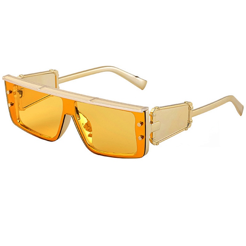 Steampunk Sunglasses Men Big Cool Oversized Thick Extra Large Sun Glasses Mens y2k Wrap Around Cyberpunk Futuristic Personalized Metal Punk Goggle S20
