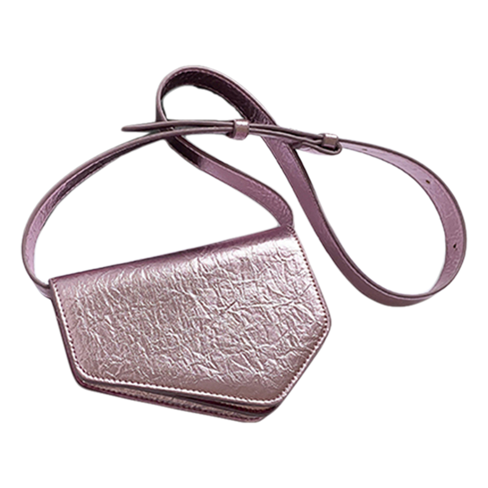 Women Shiny Crossbody Bag PU Leather Simple Evening Bag Adjustable Strap All-Match Satchel Bag Ladies Commute Bag