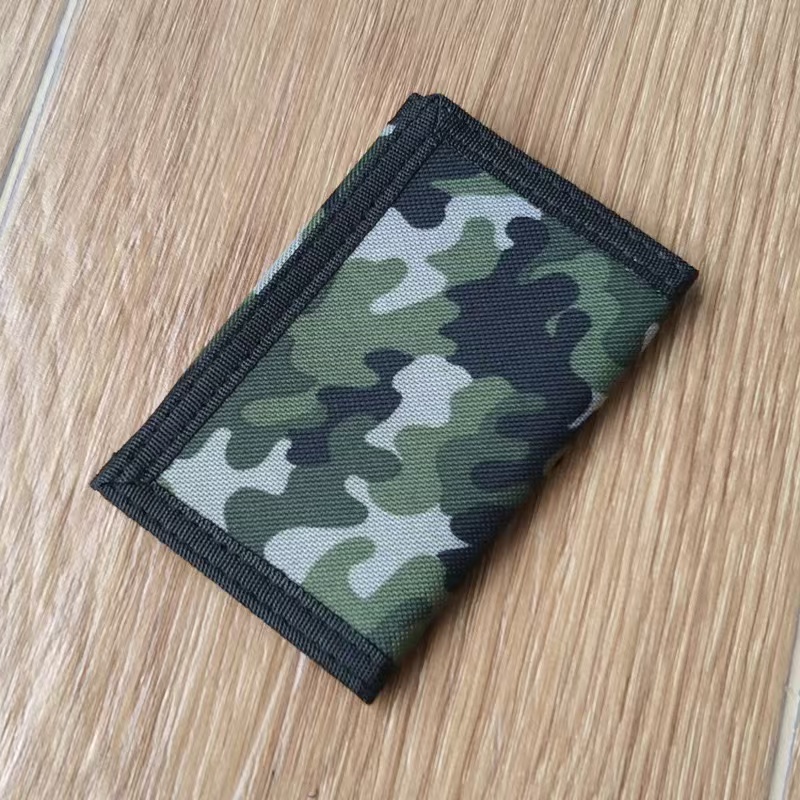 New Men's Designer Camouflage Fabric Foldable Polyester Wallet Card Bag