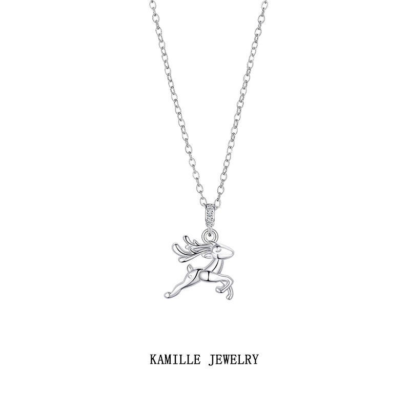 Women's Christmas 'Sprinting Deer' Elegant Necklace by Original Bara Paradise Collection