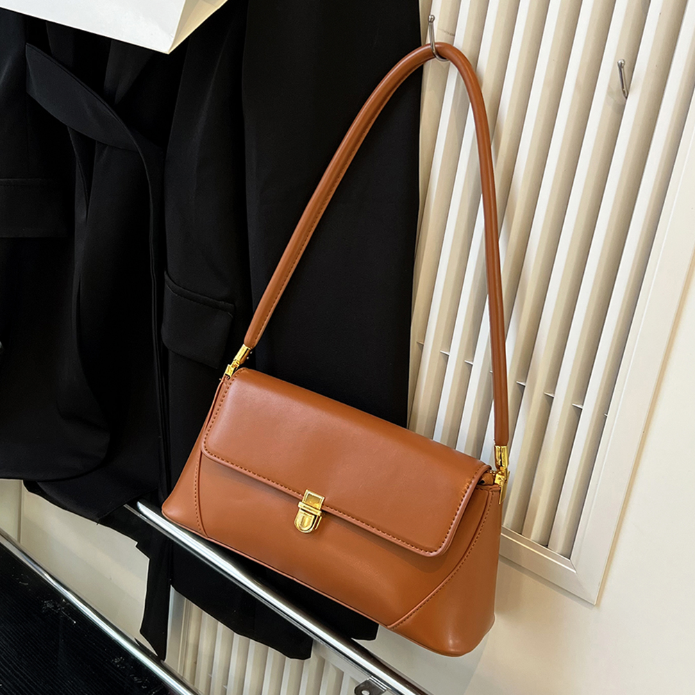 Retro Flap Underarm Bag PU Leather Clutch Purse Elegant Ladies Shoulder Purse Designer for Women Work Shopping Travel