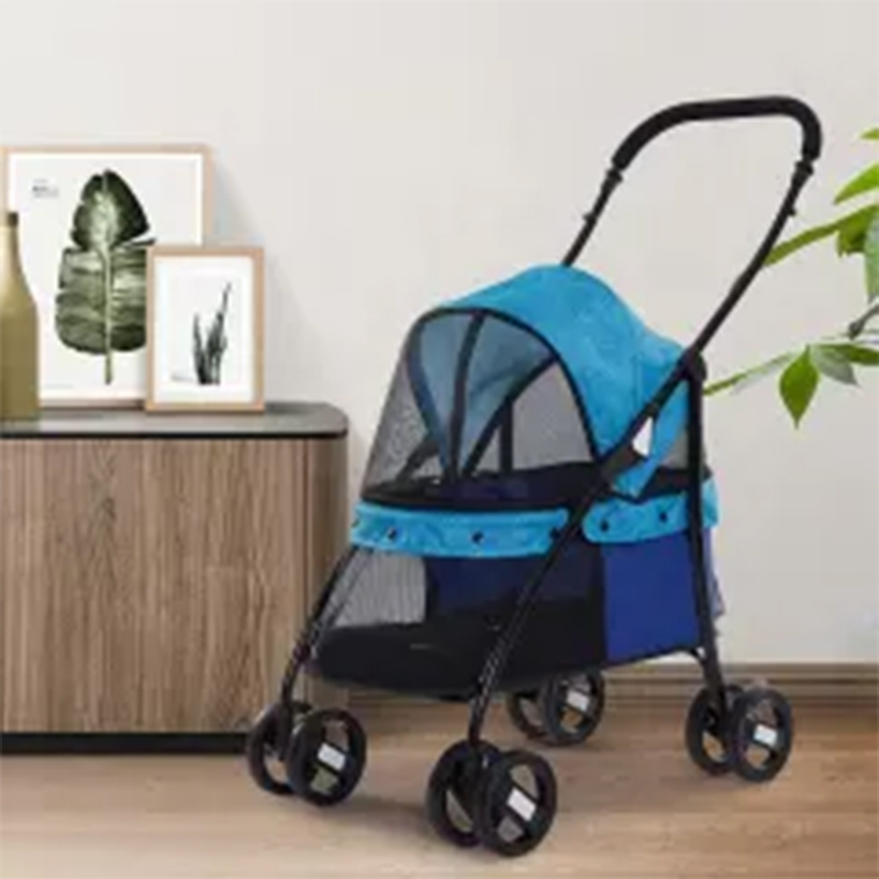 Foldable Lightweight Dog Stroller with 360-Degree Panoramic View for Comfortable Rides