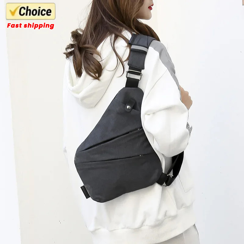 2024 New Large Capacity Men's Chest Bag Nylon Waterproof Oxford Cloth Wear-resistant Lightweight Shoulder Bag Outdoor Sports Bag