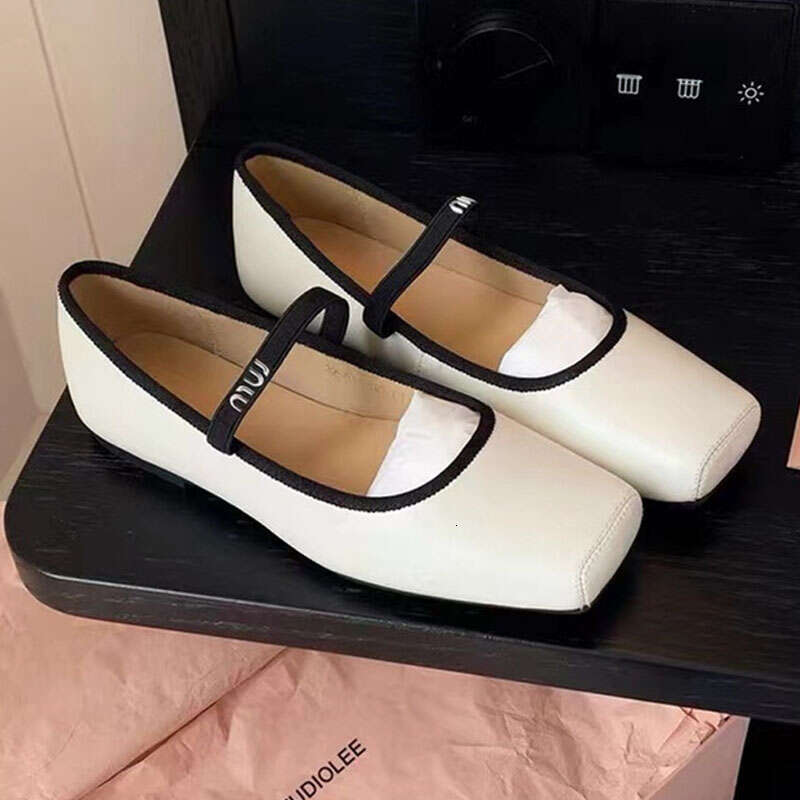 Women Ballet Flats Fashion Square Toe Pumps Soft Leather Slip-on Casual Female Mary Jane Office Lady Work Thin Shoes