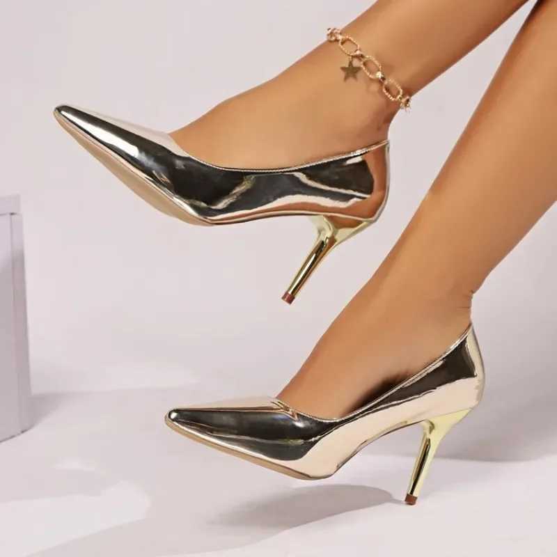 2024 Wan Pumps Patent Leather High H Shoes Wen Basic Pump Wedding Shoes Fem Stiletto High Heels Wen Heel Plus Size 43 Y250319