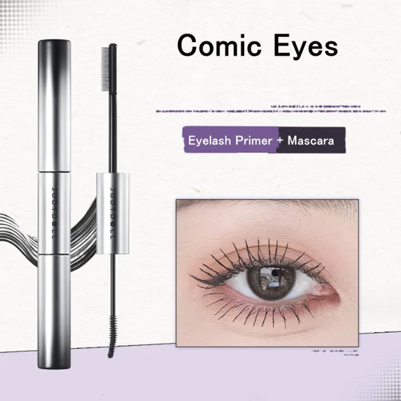 JUDYDOLL double head eye black waterproof mascara primer foundation cream long curly thick eyelashes 241107
