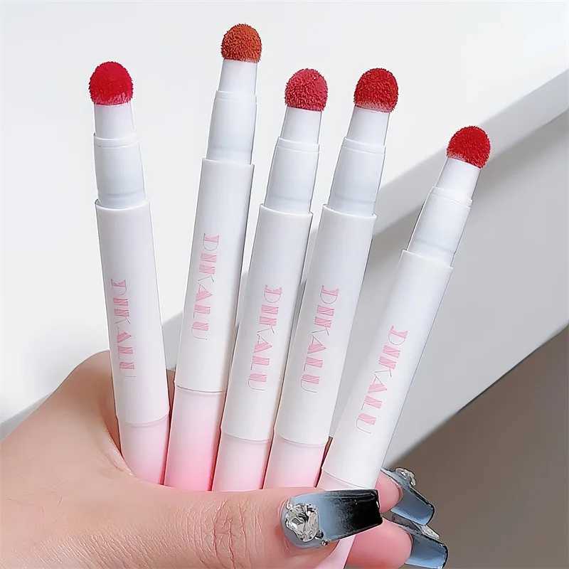 Lip Gloss Cream Air Cushion Lips Cream Matte Brick Red Lip Glaze Mud Lipstick Pen Non-Stick Cup Female Lip Tint Korean Makeup W250312
