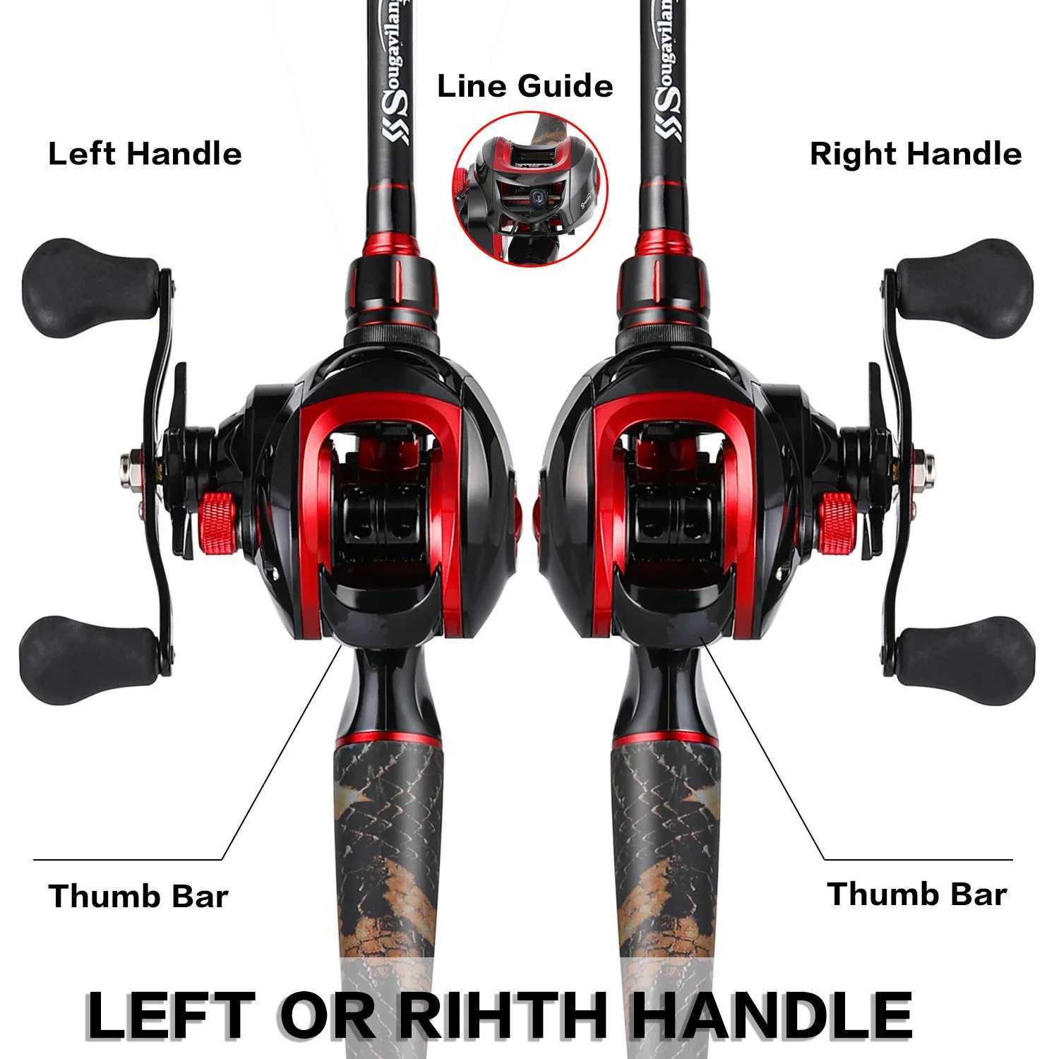 Sougayilang 2.1m cast fishing rod combination Portab 4-section cast fishing rod and ultra light bait reel set W241108