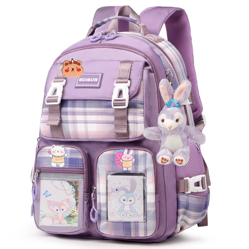 Preppy School Bag Student Backpack Nylon Cute Girl Backpack Badge Pendant Travel Bag