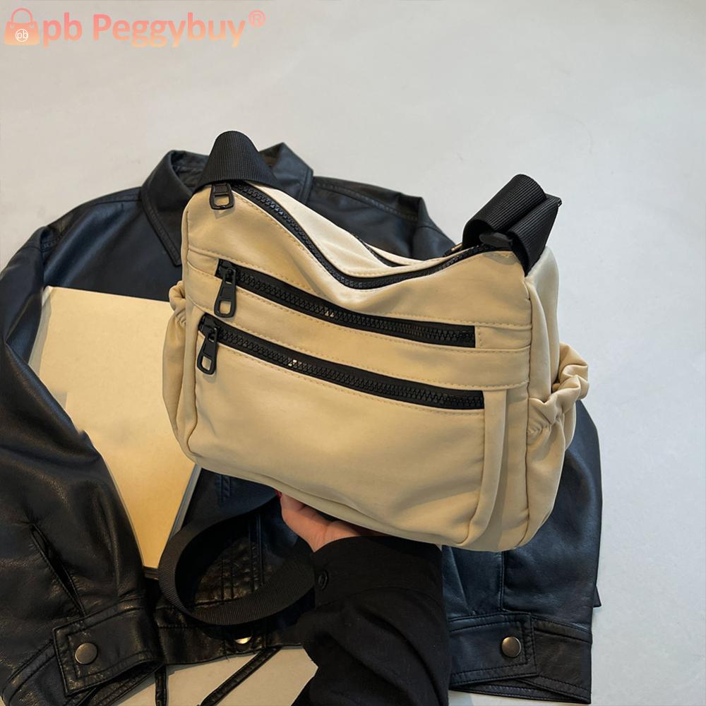 Shoulder Bag for Women Multiple Pockets Satchel Purse Nylon Adjustable Strap Messenger Bag Travel Commuting Bag