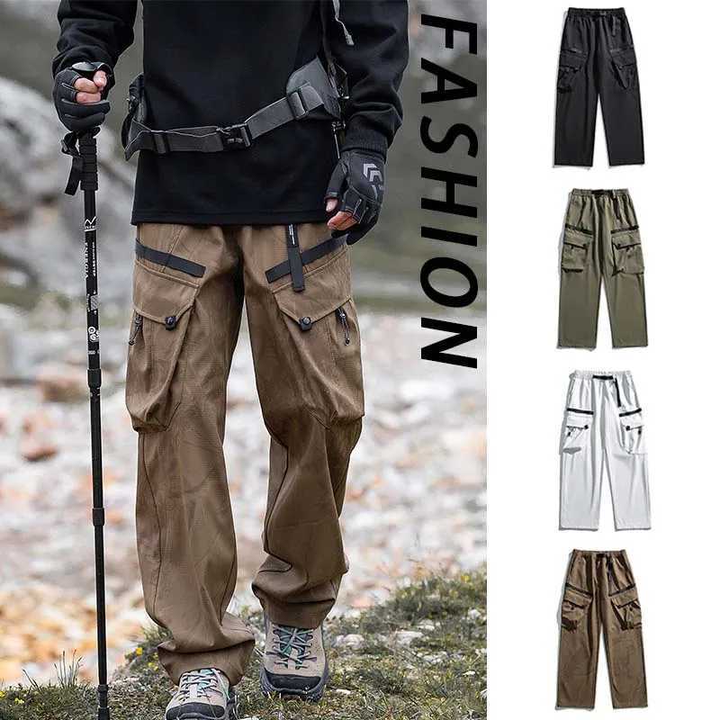 Mens Waterproof Hiking Pants Breathable Fishing Camping Huntting Outdoor Windproof Sport Pants Multi-Pockets Casual Trousers LX241107