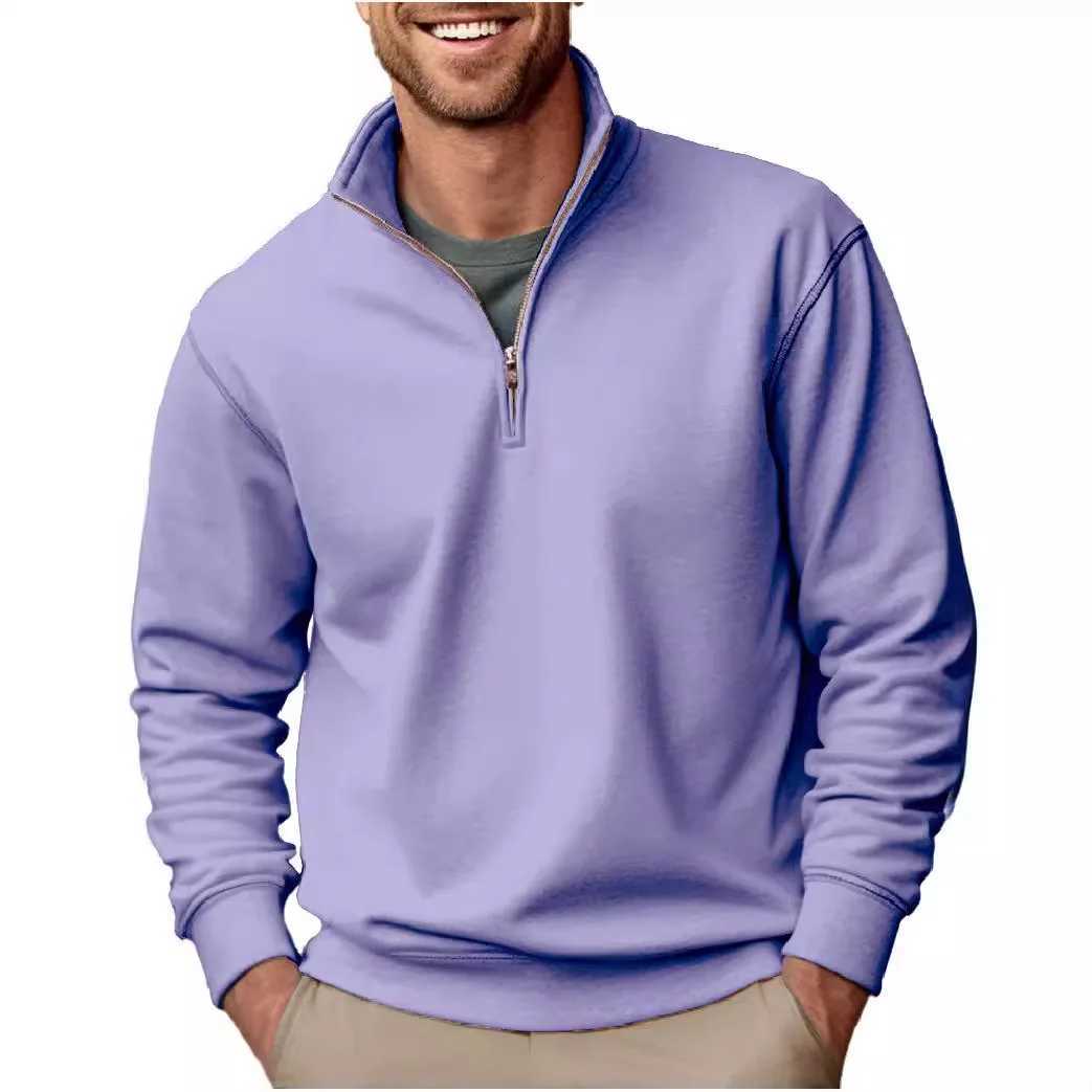 Quarter Zip Pullover Tops Mens Turtleneck Fce Sweatshirt Casual Warm Sweatshirt W241108