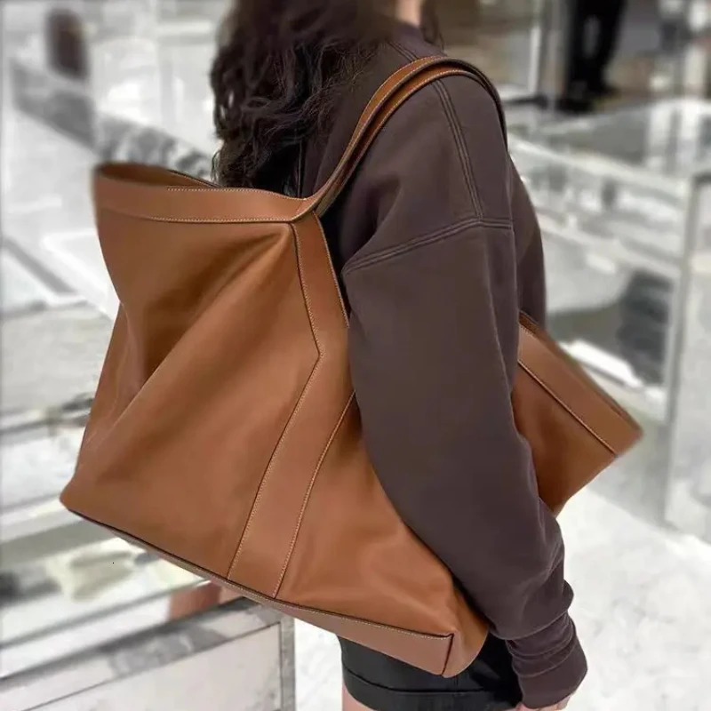 Genuine Leather Women Handbag Mother And Baby Top Layer Large Capacity Designed Tote Bag Genuine Leather Tie Dye Open Style