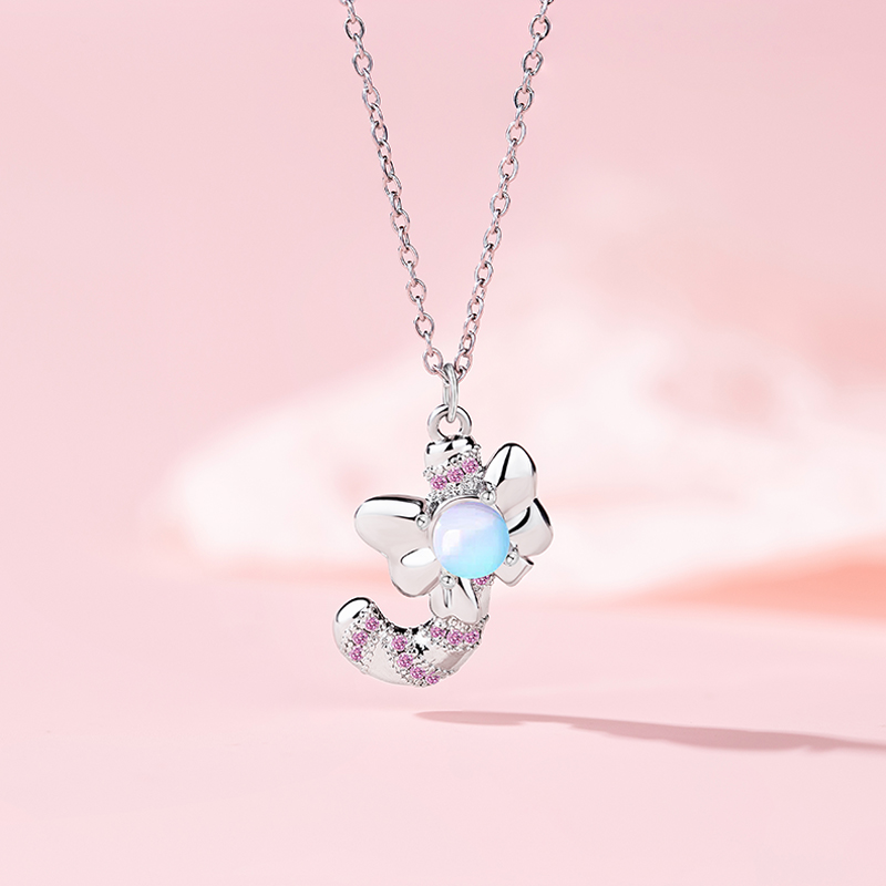 Women's Original Design Moonstone Cane Pendant with Sparkling Zirconia for Christmas