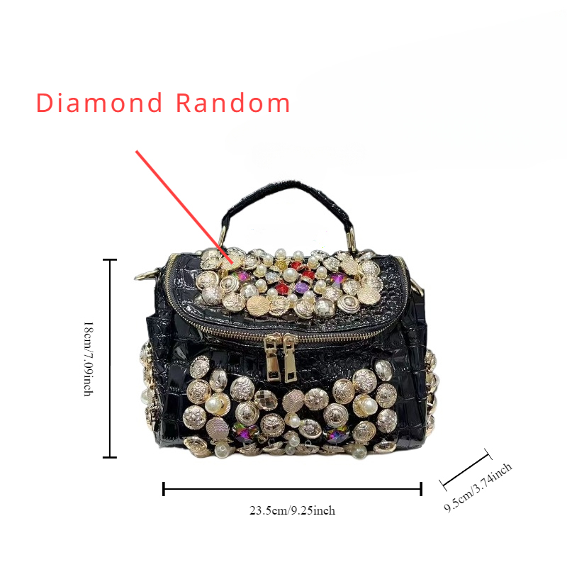 Women's Fashion Diamond Handbag Elegant Evening Beaded Light Luxury Shoulder Crossbody Bag