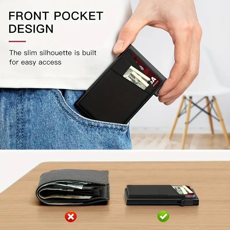 designer bag DHwanglijia Multifuncational RFID Smart Wallet Holder Metal Thin Slim Pop Up Anti Theft Business Office Credit Card Case For Men Women