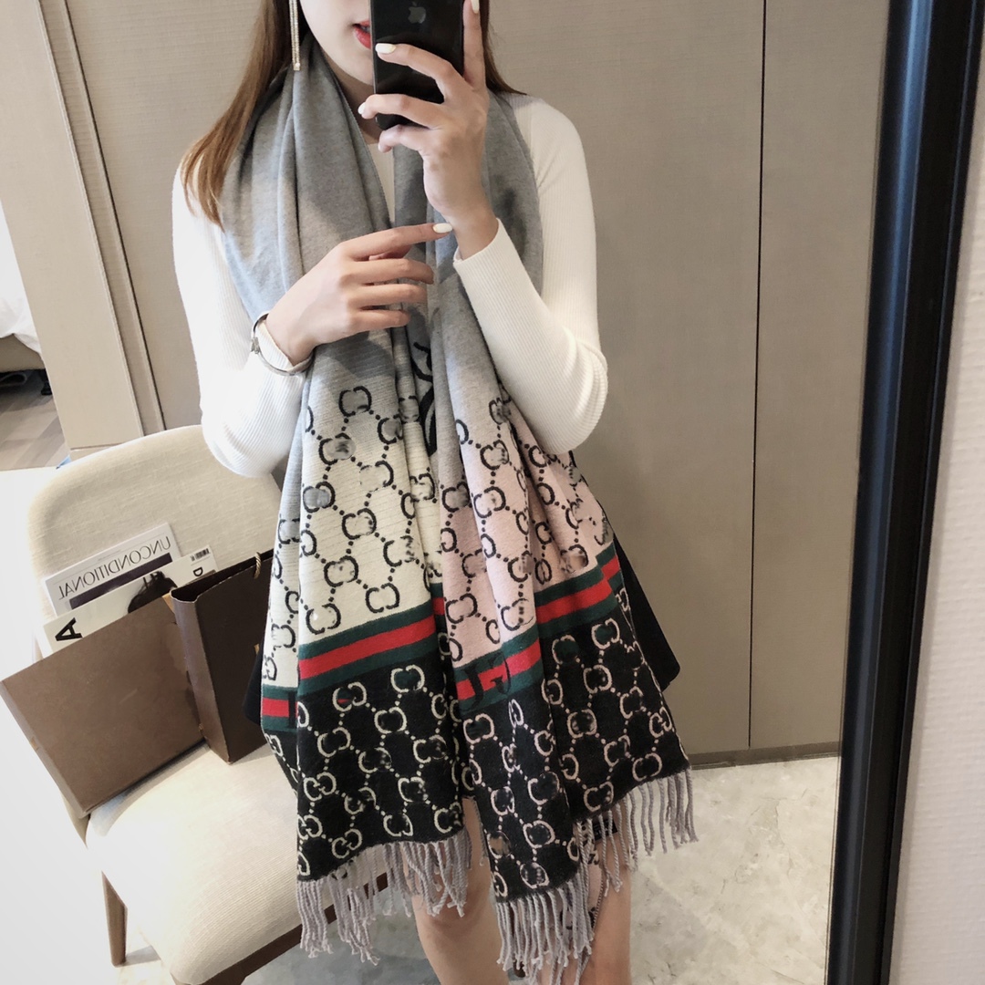 wool 100% Cashmere Scarves Brand luxury Classic Plaid Women Man Designer Tassel Scarf WITH BOX