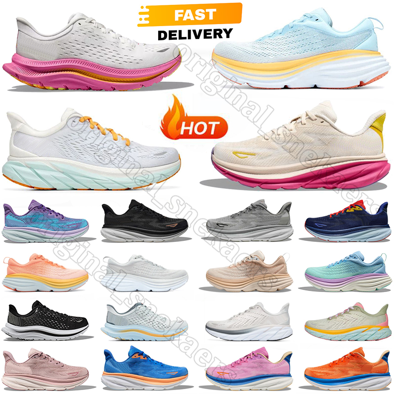 2024 kawana clifton 9 bondi 8 designer shoes for womens mens running sneakers pink triple black white navy blue grey purple orange men women outdoor sports trainers
