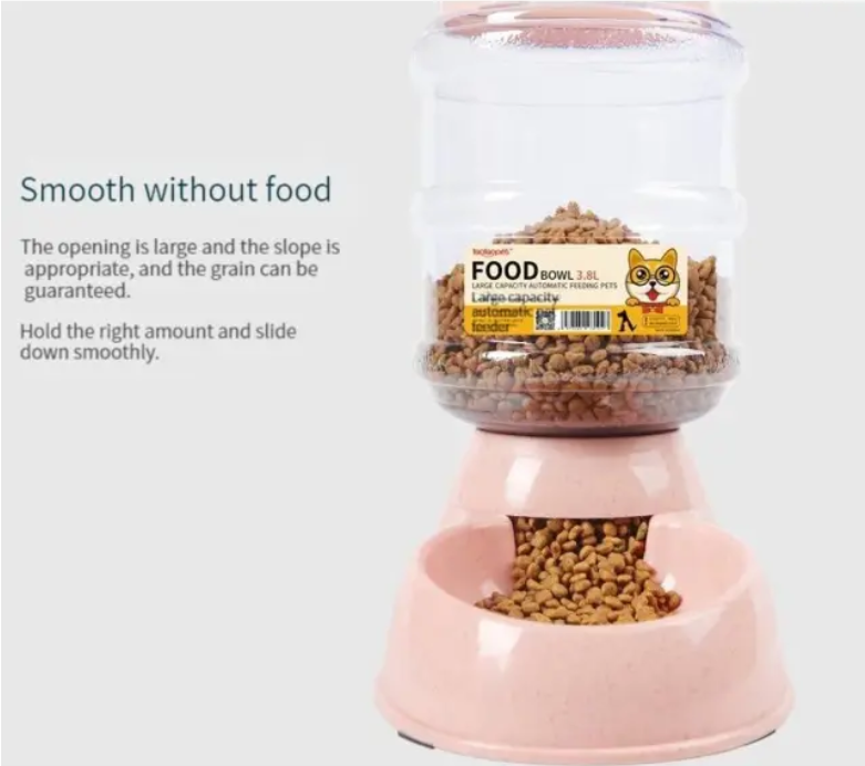 Elegant See-Through Canine and Feline Automated Feeder - Resilient Plastic Structure With Grippy Sole Support