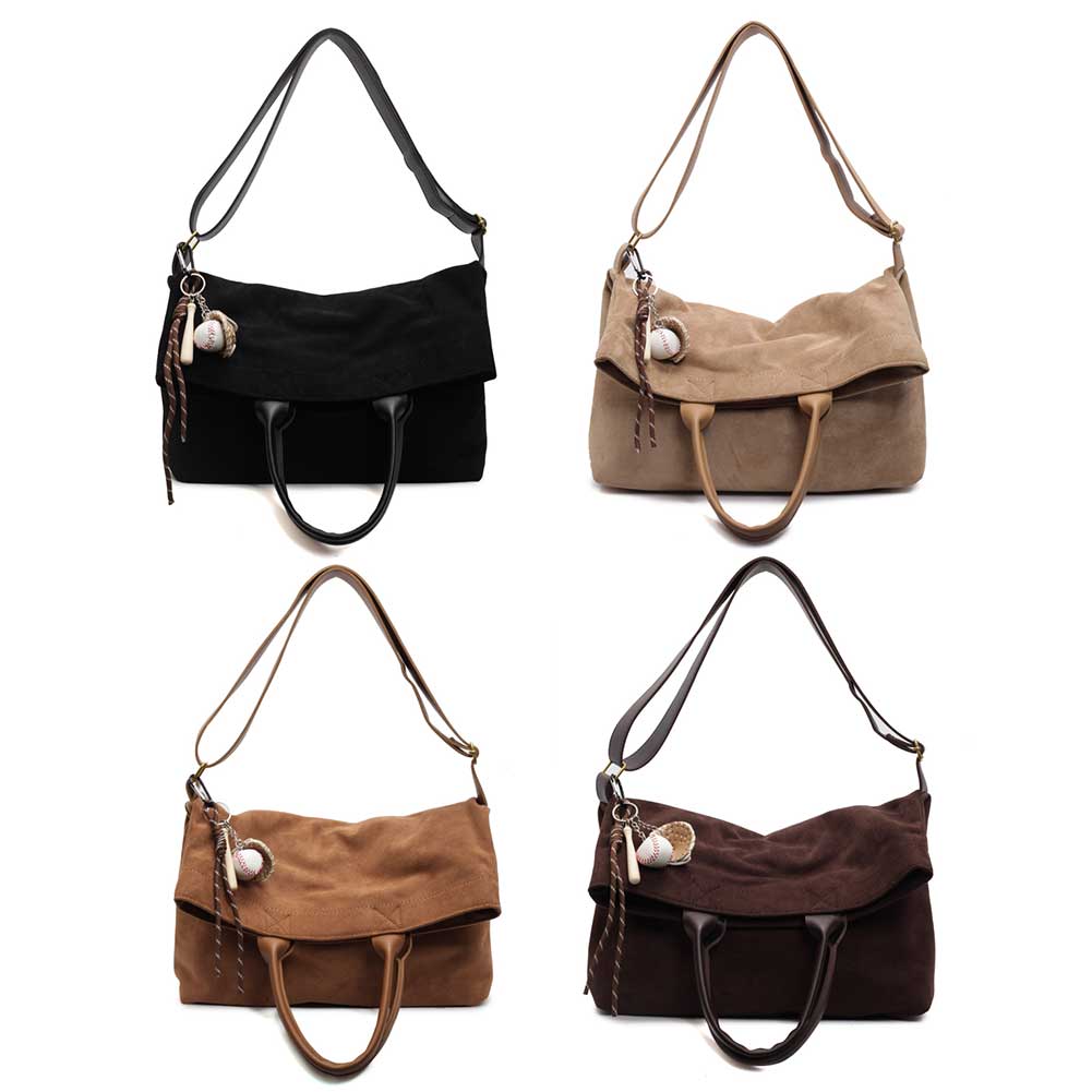 Women Fashion Crossbody Bag Faux Suede All Match Tote Handbag Adjustable Strap Casual Satchel Bag Female Commute Bag