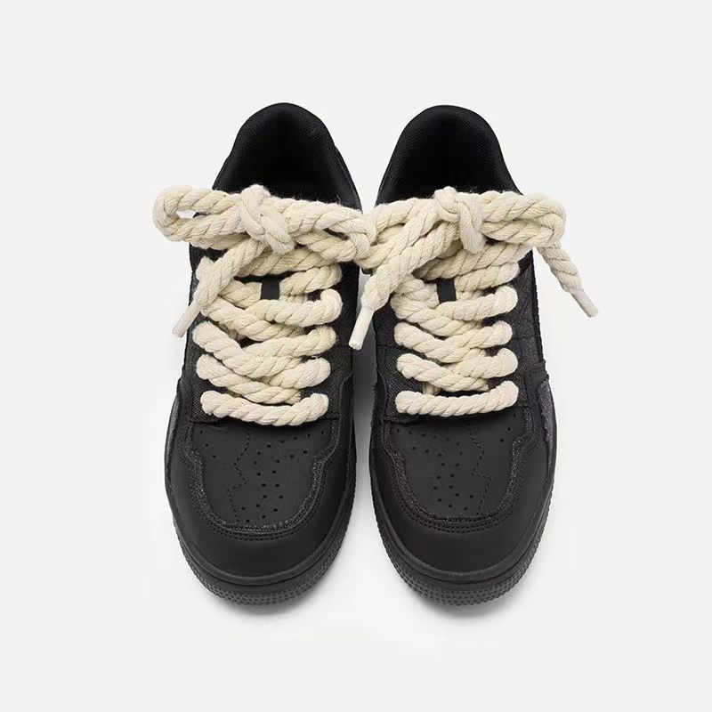 Men Bread Shoes 2024 New Trendy Versatile Casual Board Shoes Thick soled Tall Black Shoes Trendy Shoes