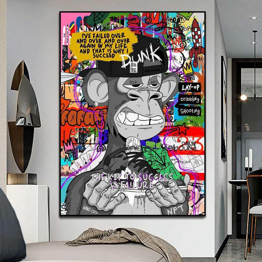 Art Street Graffiti NFT Canvas Painting Poster Home Decor Wall Art Picture for Living Room Frameless X241107