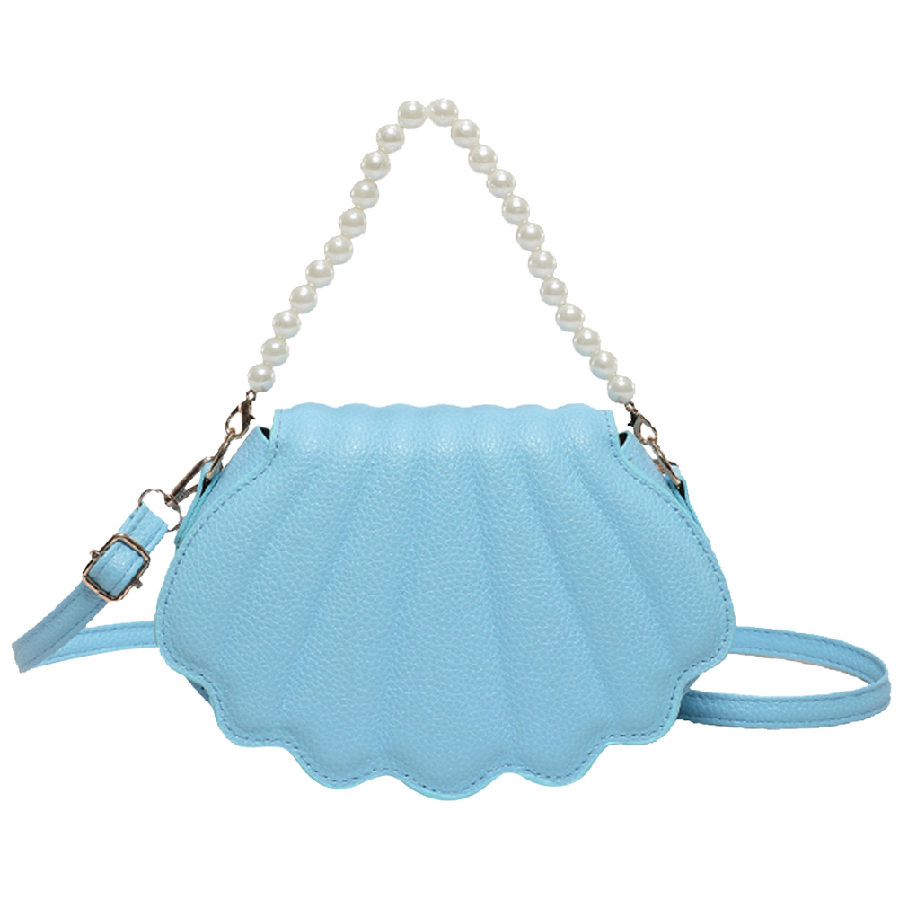 Women Pearl Shell Shoulder Bag PU Leather Sea Shell Crossbody Bag Seashells Evening Bag Girls Outdoor Bag