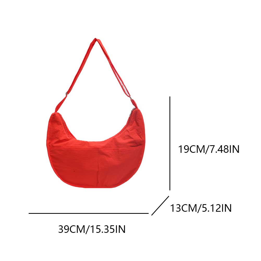Crossbody Bag for Women Adjustable Strap Crescent Bag Nylon Zipper Closure Dumpling Bag Hobo Bag for Work Travel