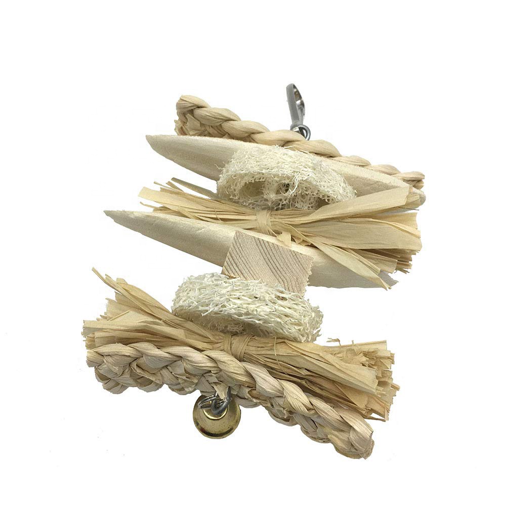 Bird Toy Parrot Bite Corn Leaf Cuttlefish Bone Chewing Loofah Grass Silk Pet Bird Cage Decorative Accessories Toy