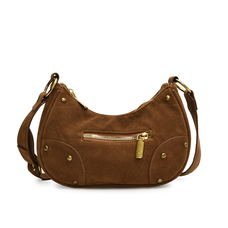 Women Frosted Retro Shoulder Bag Y2K Punk Rivet Sling Bag Adjustable Strap Vintage Shoulder Bag Girls Outdoor Daily Bag