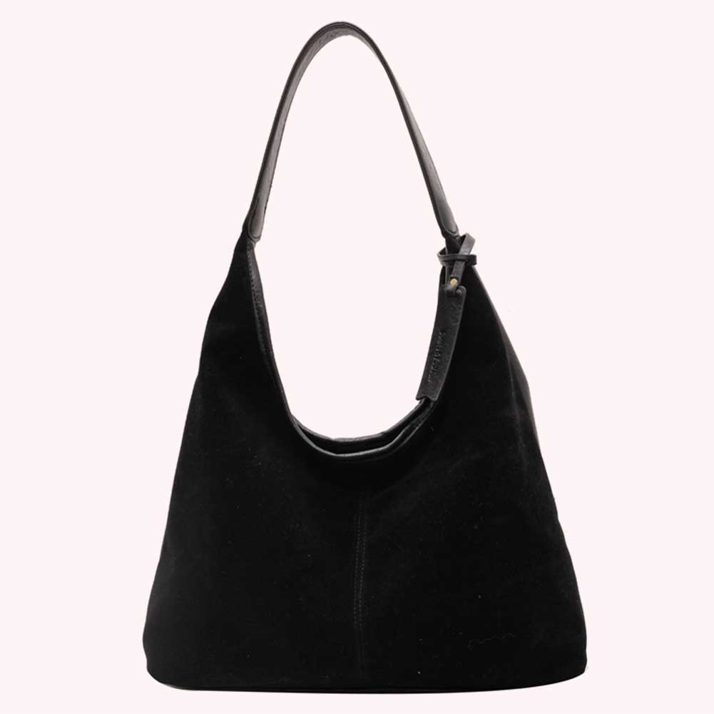 Women Suede Hobo Bag Slouchy Shoulder Bag Magnetic Closure Tote Bag Large Capacity for Work Travel