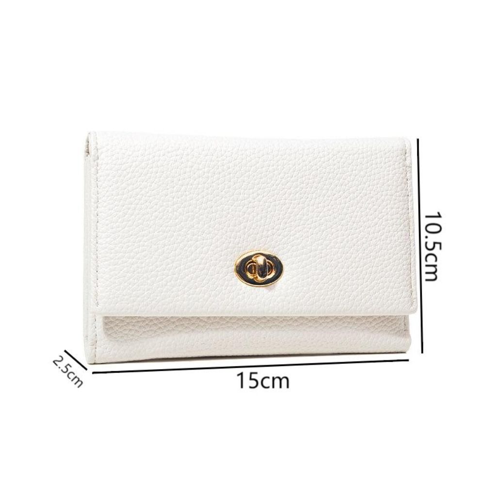 Fashion Mini Short Wallet PU Leather Large Capacity Money Bag Solid Color Coin Purse Girl