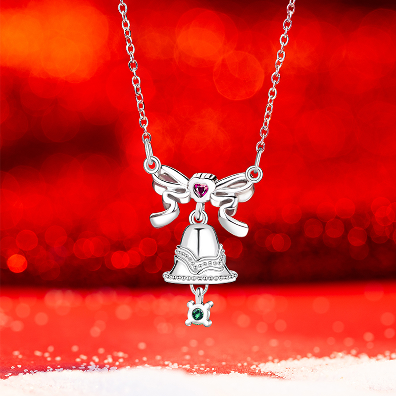 Original Design Zircon-Adorned Christmas Pendant Necklace - Ladies' Holiday Jewelry
