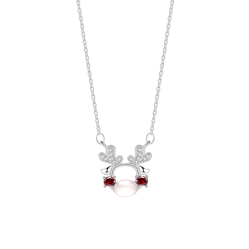 Elegant Women's Christmas Deer Pendant Necklace with Original Design