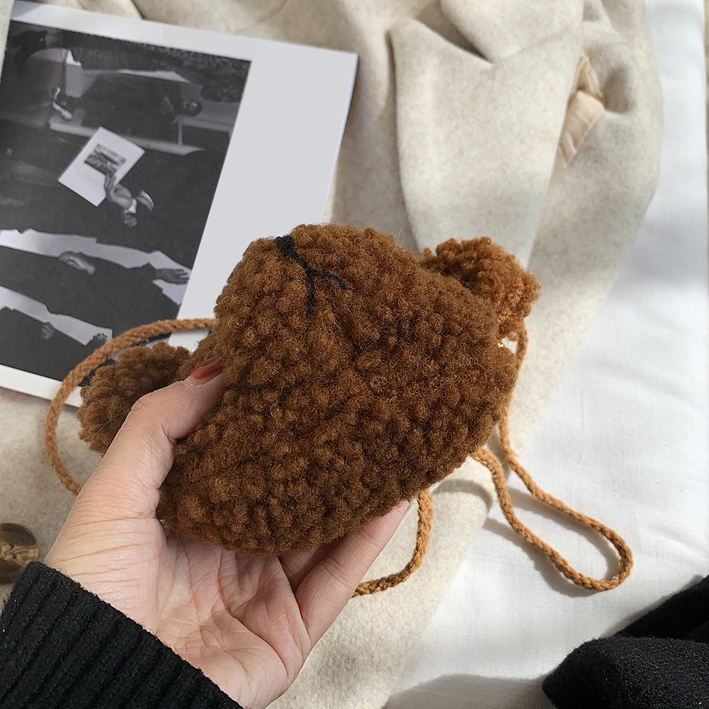 Winter New Fashion Shoulder Bag Soft Warm Fur Bag Crossbody Bag Female Bag Plush Bear Handbag Messenger Bag Women 2020