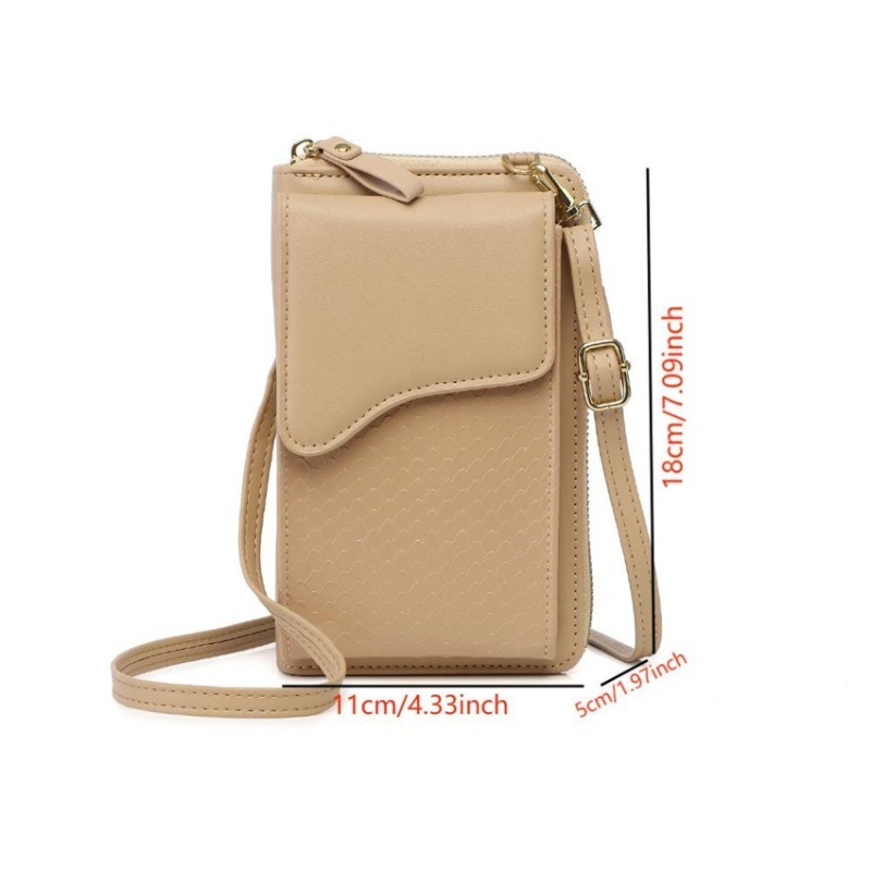 Women Solid Color Mini Shoulder Bag Multifunctional Purse Phone Casual Crossbody