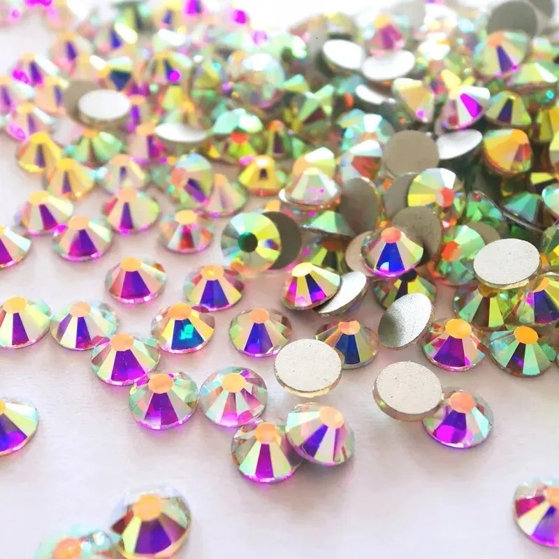 Wholesale 14400PCS/Bag Crystal AB Glitter Non fix Rhinestones Nails Charms Diamond Accessories for Nail Art Decoration 240401