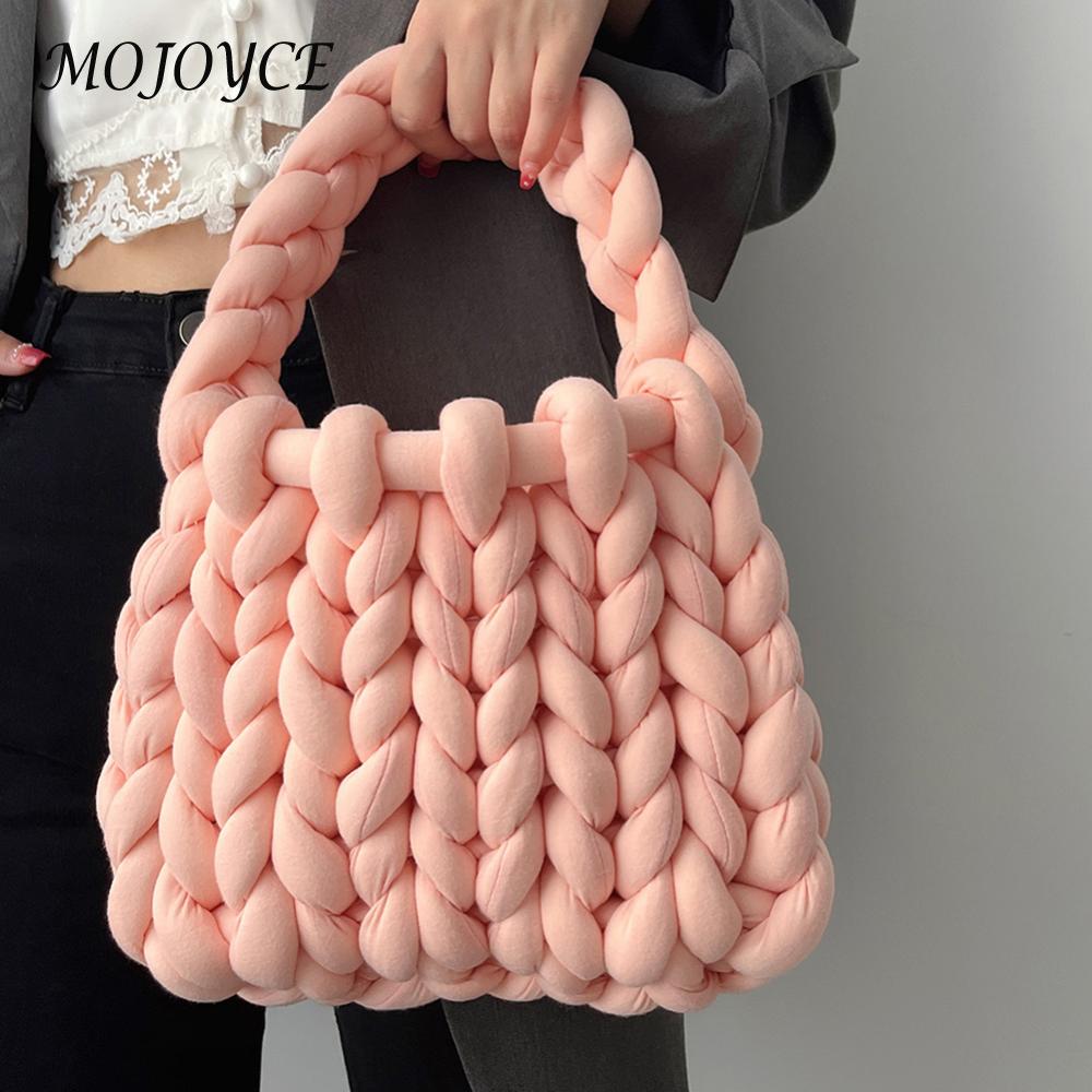 Shoulder Bag Hand-woven Female Casual Tote Icelandic Wool Fashion Soft Lightweight Breathable Holiday Gifts for Travel Party