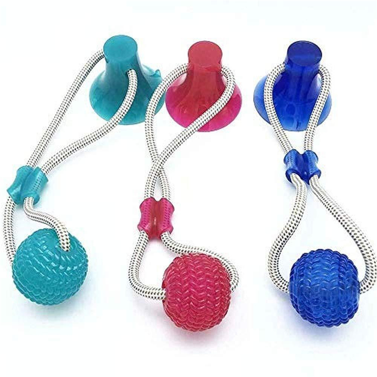 FREE SAMPLE Hot Sale Multifunction Molar Bite Dog Toys Rubber Chew Ball Cleaning Teeth Safe Elasticity Suction Cup Dog Chew Toy