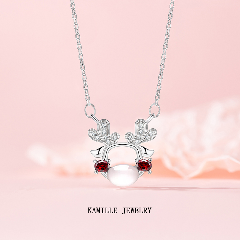Elegant Women's Christmas Deer Pendant Necklace with Original Design