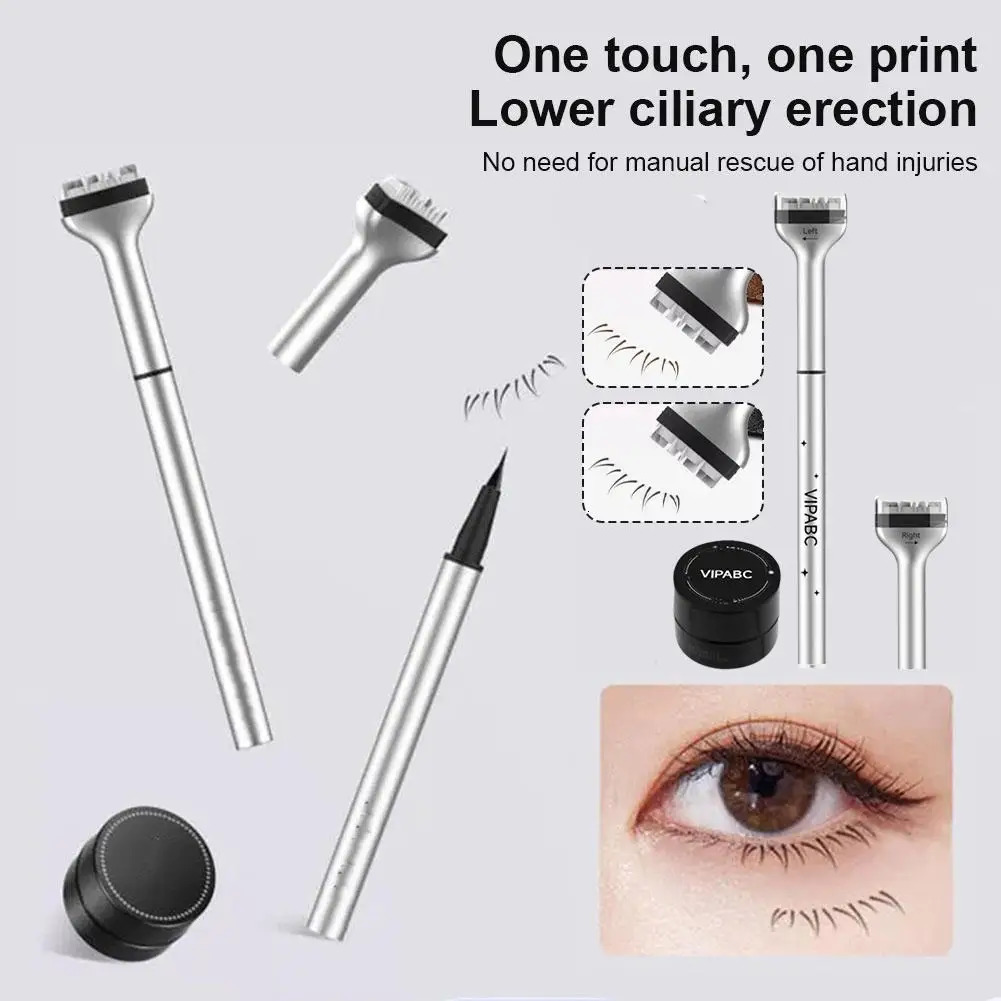 Lower eyelash print with handle eye black eyelash auxiliary eyeliner waterproof false eyelash template sealed natural eyelash print X6Z2 241107