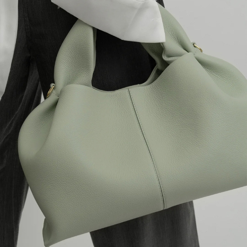 New Versatile Solid Color Dumpling Shaped European and American Fashion Handbag Single Shoulder Crossbody Bag for Women